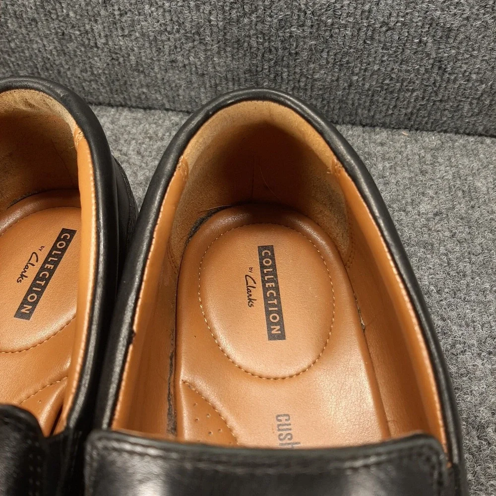 Mens Clarks Collection Size 9.5 Ultimate Comfort Black Leather Slip On Loafers